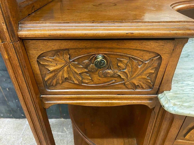 Gauthier-poinsignon & Cie , Buffet/desserte  Art Nouveau En Acajou Et Loupe d'Orme Circa 1900-photo-4