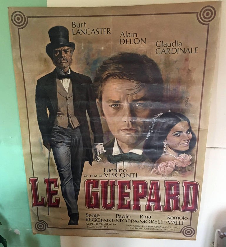 Jean Mascii (1926-2003). Canvas Poster "the Leopard" Luchino Visconti.-photo-4