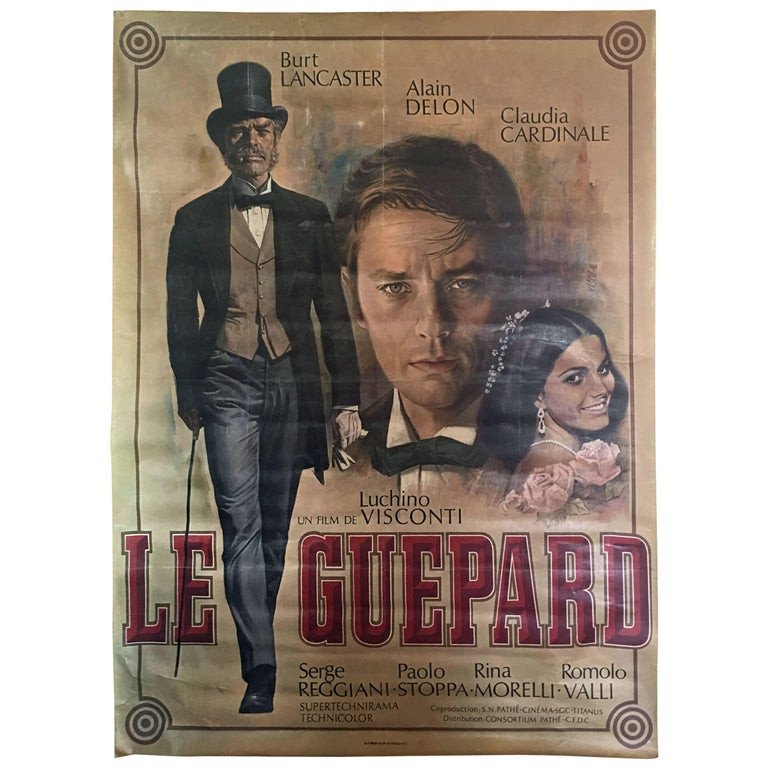 Jean Mascii (1926-2003). Canvas Poster "the Leopard" Luchino Visconti.-photo-1