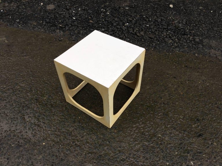 Petite Table d'Appoint En Bois Laqué, Pop Design Circa 1960/1970-photo-2