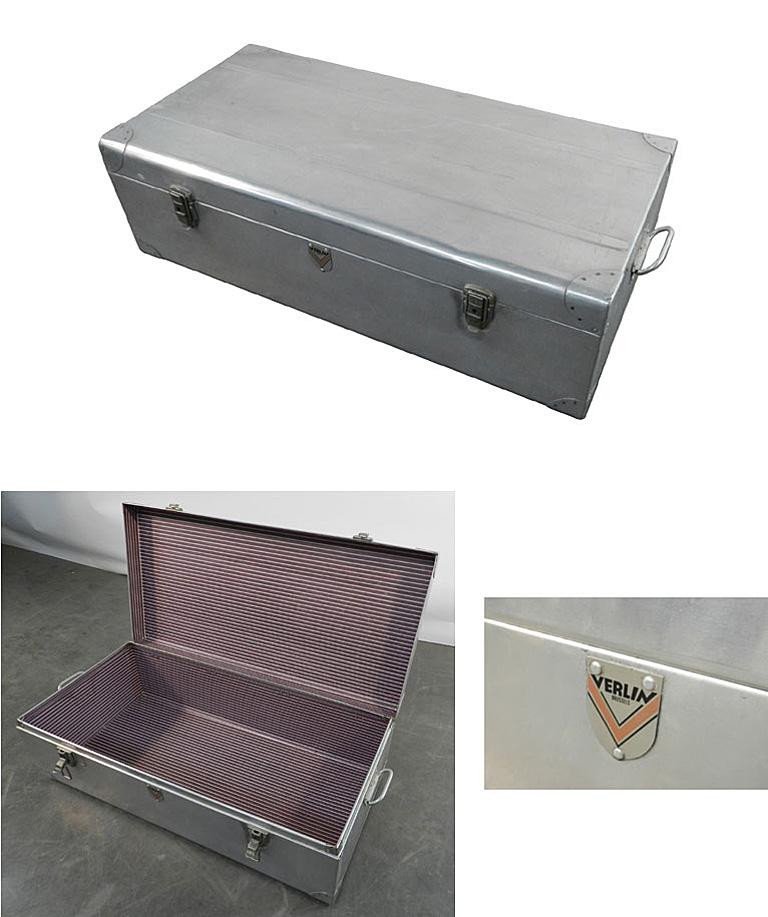 Valise Vintage En Aluminium De Marque Verlin Circa 1950/1960-photo-2