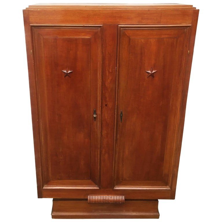 Petite Armoire Art Deco En Bois Fruitier Circa 1930/1950