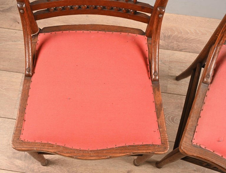 Pair Of Large Oak Chairs, Thonet Type, Austria, 19th Century -photo-2