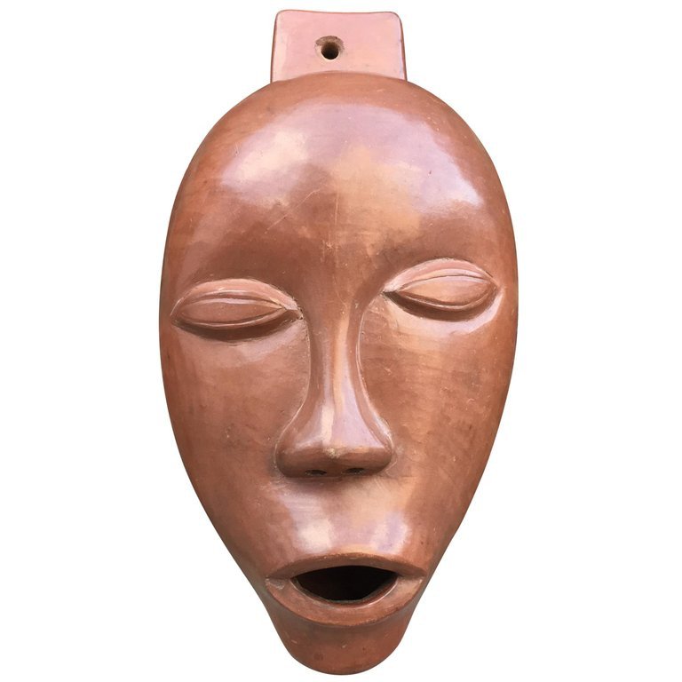 Antonio Lampecco,masque En Terre Cuite émaillée , Circa 1960 -photo-2