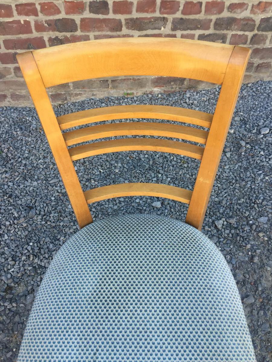 4 Elegant Art Deco Chairs, Circa 1940 (table Available)-photo-1