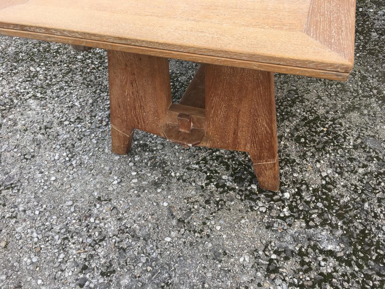 Large Table Art Deco In Oak, Circa 1940-photo-1