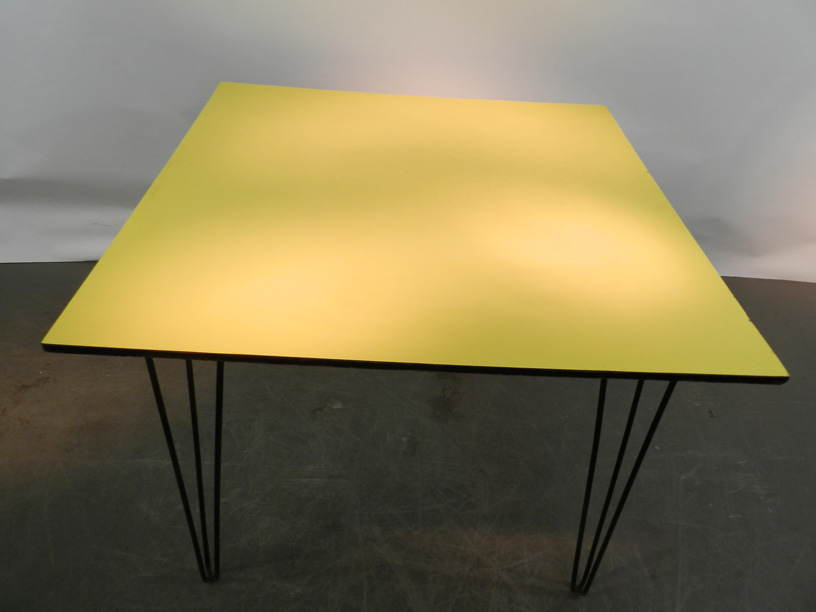 Lacquered Iron Table, Covered Laminate Tray Circa 1950-photo-4