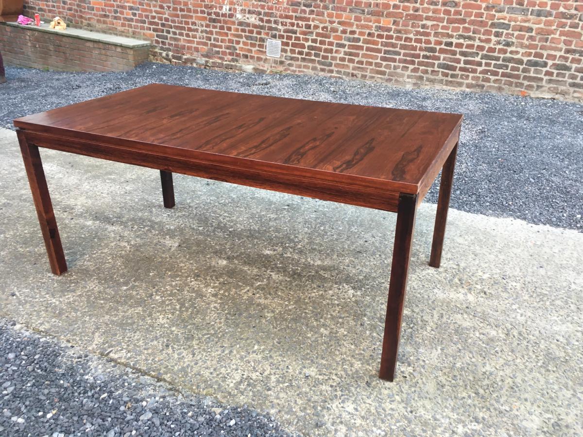 Vintage Rosewood Table Circa 1960, Scandinavian Style.-photo-3