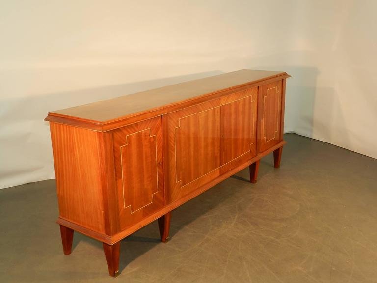 Large Art Deco Mahogany Sideboard Around 1940-photo-2