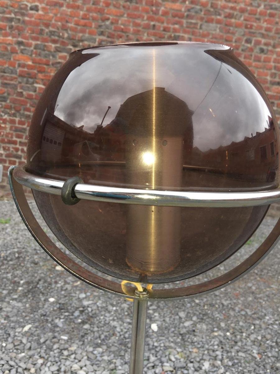 Frank Ligtelijn Pour Raak, Lampadaire ,globe Ajustable Circa 1960 -photo-4