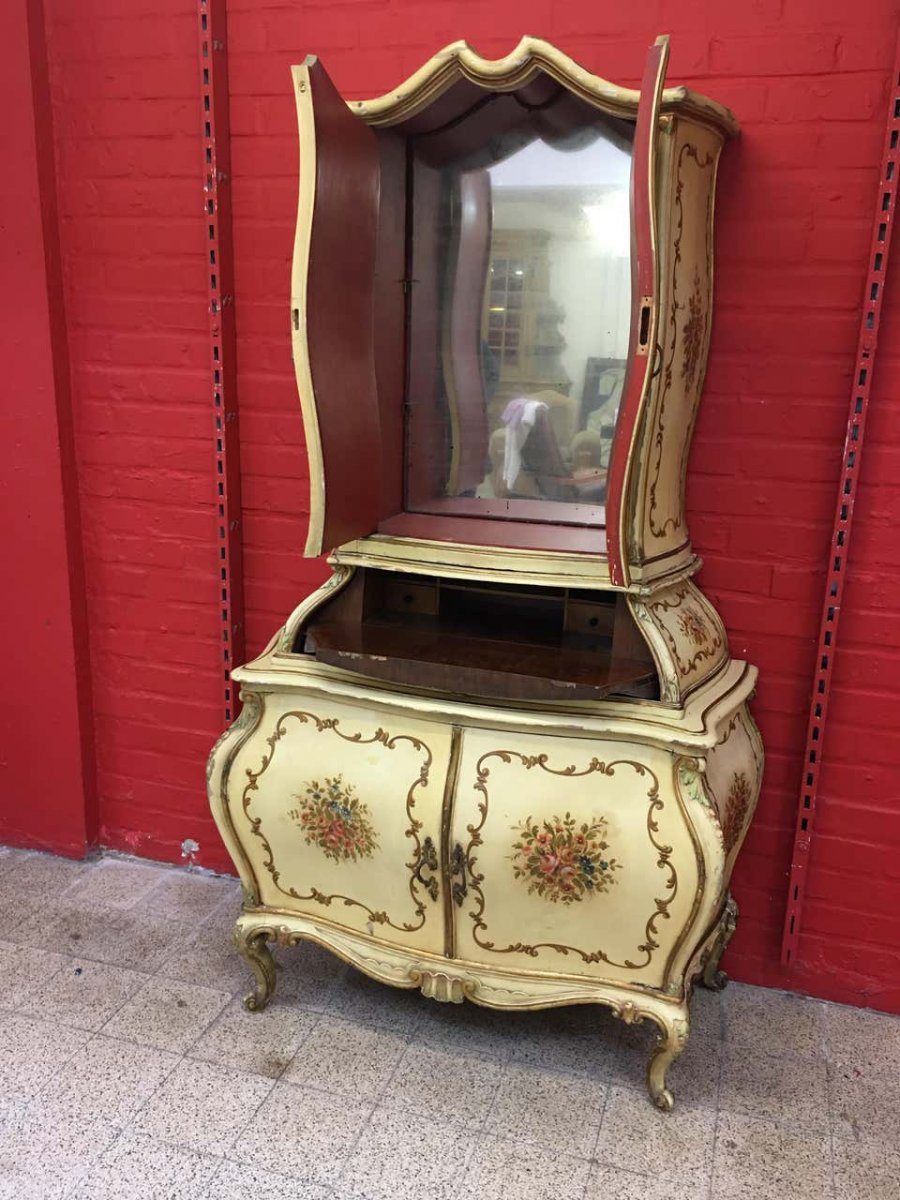 Whimsical Scriban Furniture In The Taste Of Saxony And Cream Cakes, Circa 1930/1950-photo-8