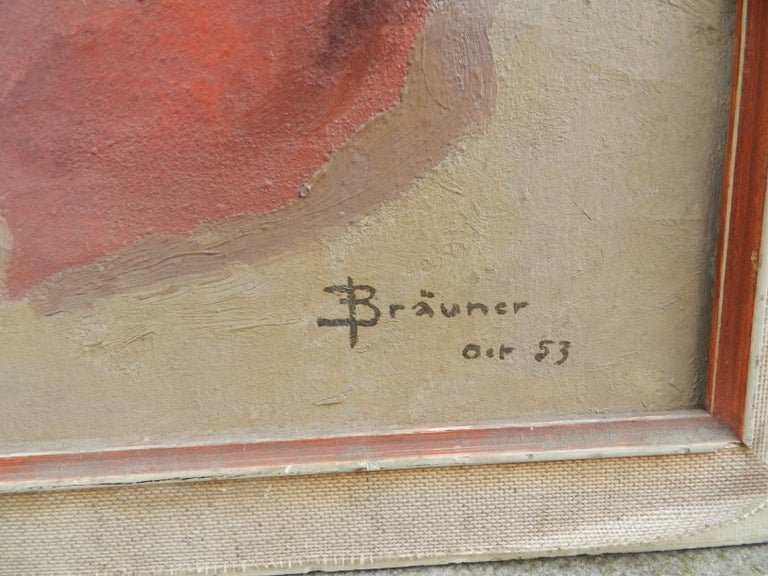 Bräuner, Oil On Canvas Signed And Dated 53-photo-4