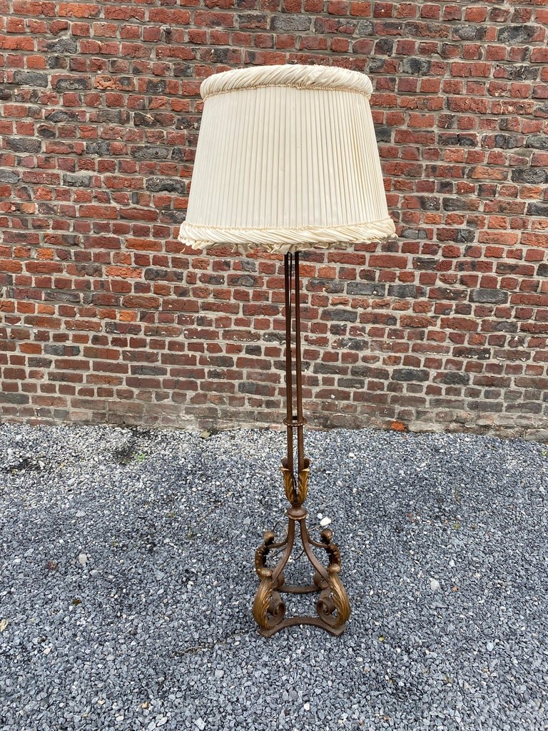 Art Deco Floor Lamp In The Style Of Gilbert Poillerat, Circa 1940-photo-2