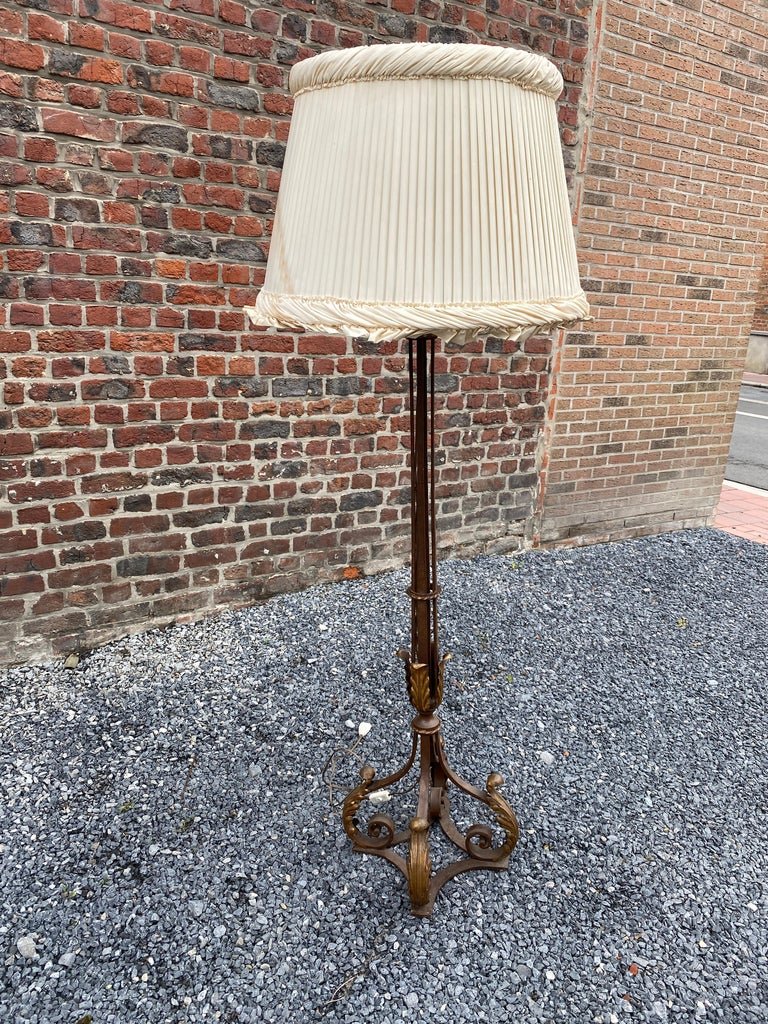 Art Deco Floor Lamp In The Style Of Gilbert Poillerat, Circa 1940-photo-3