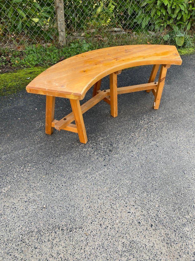 Pair Of Pine Benches Circa 1970 In The Style Of Pierre Chapo-photo-3