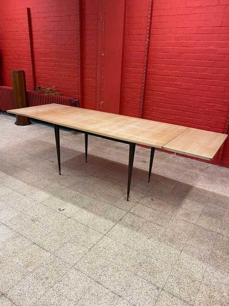 Elegant Circa 1950/1960 Dining Table, Ash And Mahogany-photo-6