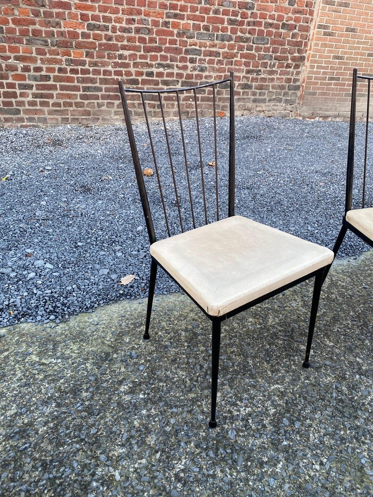 6 Lacquered Metal Chairs, Reconstruction Period Circa 1950/1960-photo-4