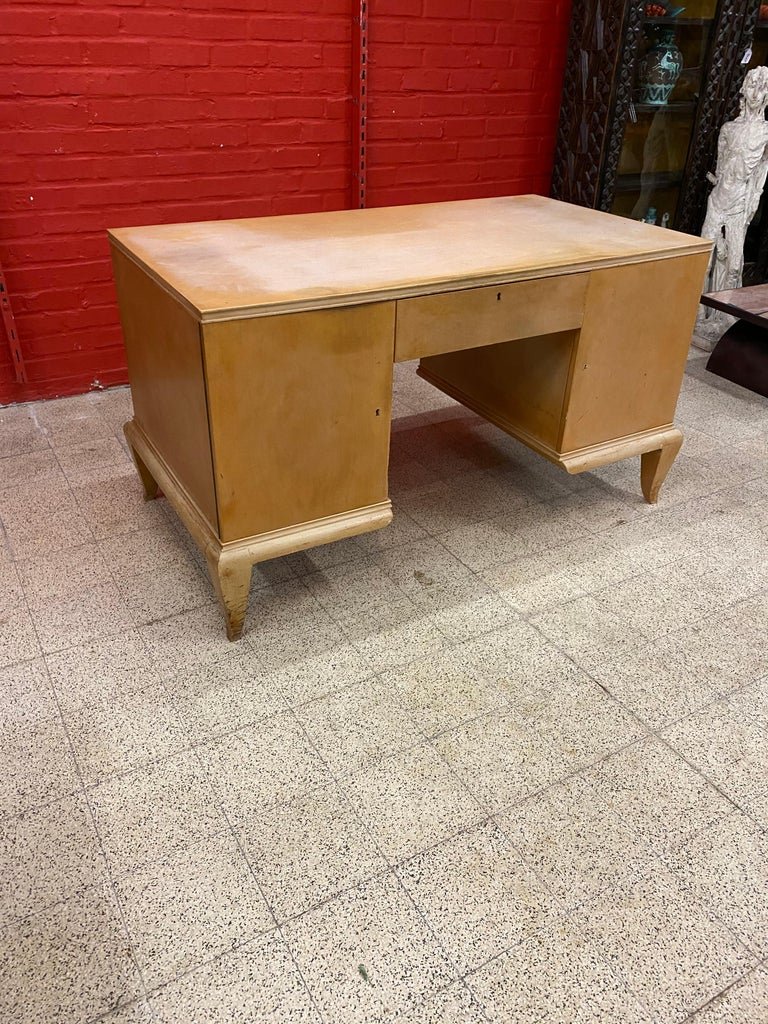 Art Deco Lacquered Wood Desk Attributed To René Prou, Circa 1940/1950-photo-1