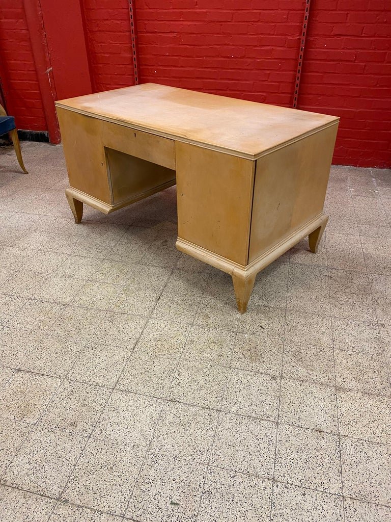 Art Deco Lacquered Wood Desk Attributed To René Prou, Circa 1940/1950-photo-4