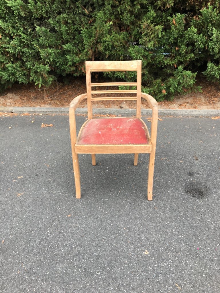 8 Art Deco Bridges Armchairs Circa 1940/1950 In Oak, To Restore-photo-3