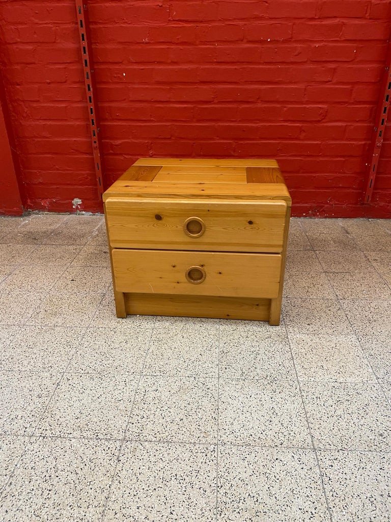 Charlotte Perriand, A Bedside Table In Solid Pine, Les Arcs, Circa 1960-photo-2