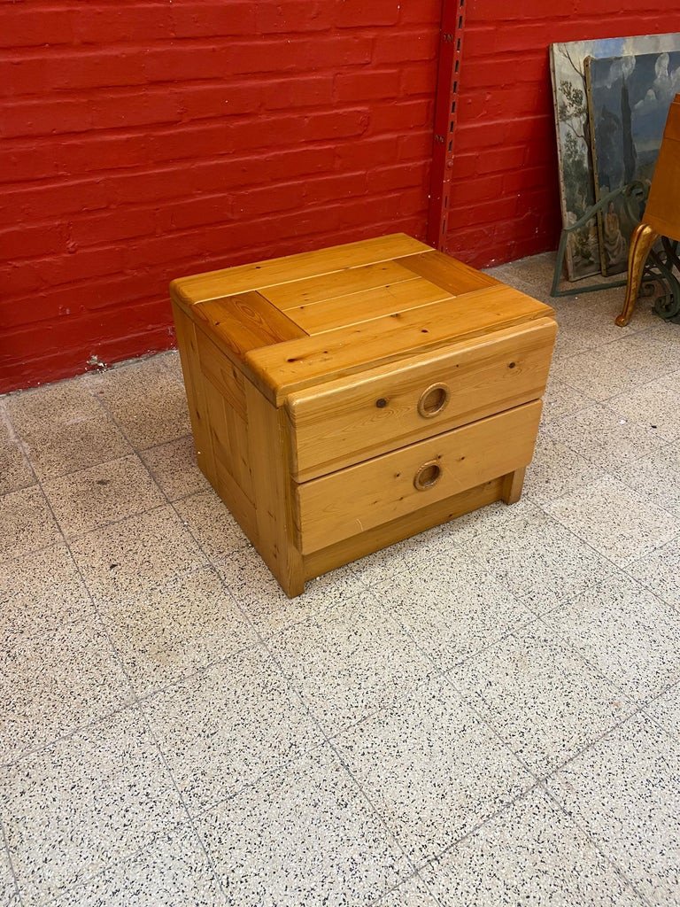 Charlotte Perriand, A Bedside Table In Solid Pine, Les Arcs, Circa 1960-photo-3