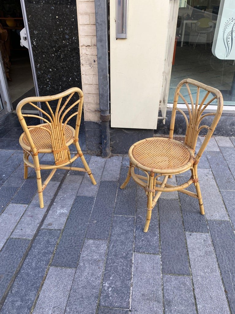 Pair Of Bamboo Chairs Circa 1970-photo-1