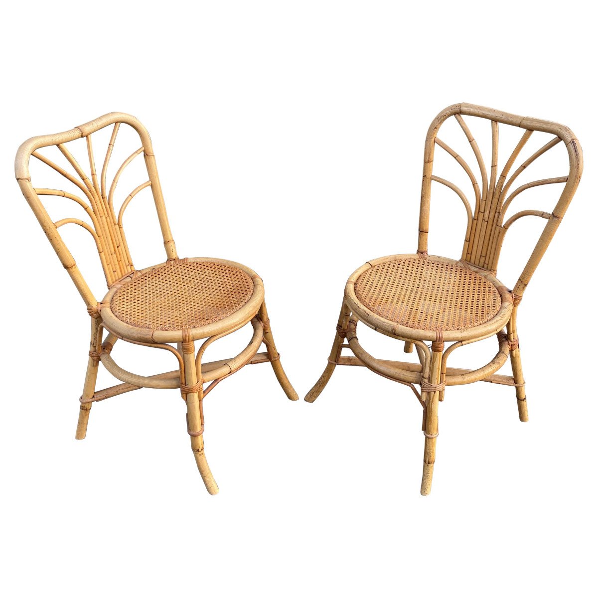 Pair Of Bamboo Chairs Circa 1970