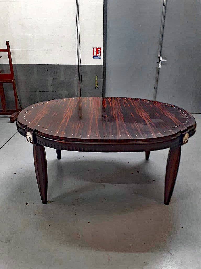 Exceptional Art Deco Table In Macassar Ebony, And Ivory Circa 1925-photo-4