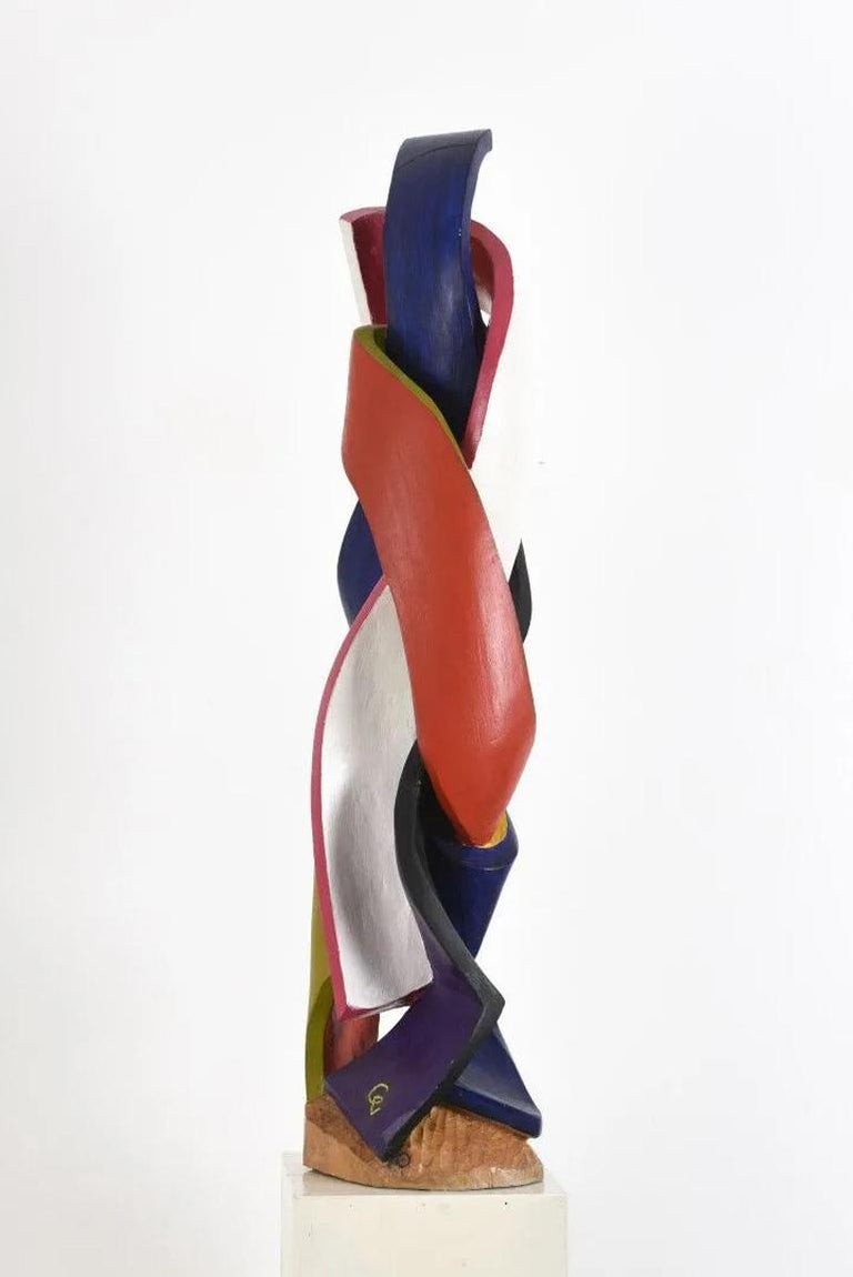 Vincent Gonzalez (1928-2019) Rare Sculpture En Bois Polychromé Circa 1960, 