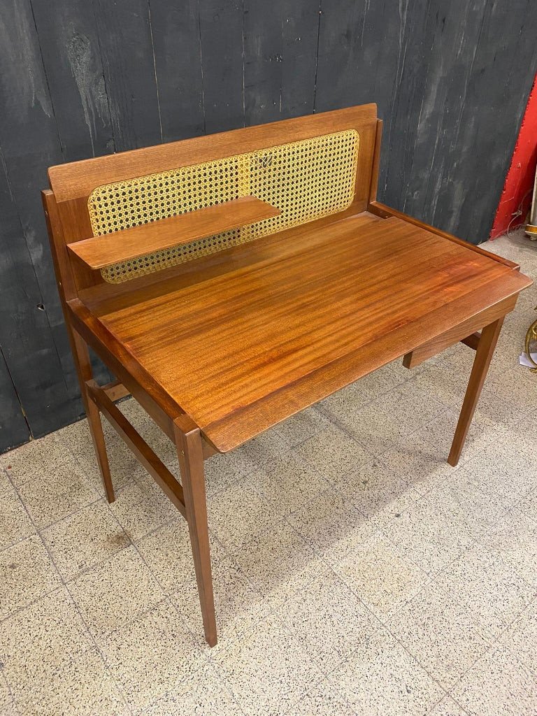 Roger Landault (attributed To) Elegant Mahogany Desk, Circa 1960-photo-5