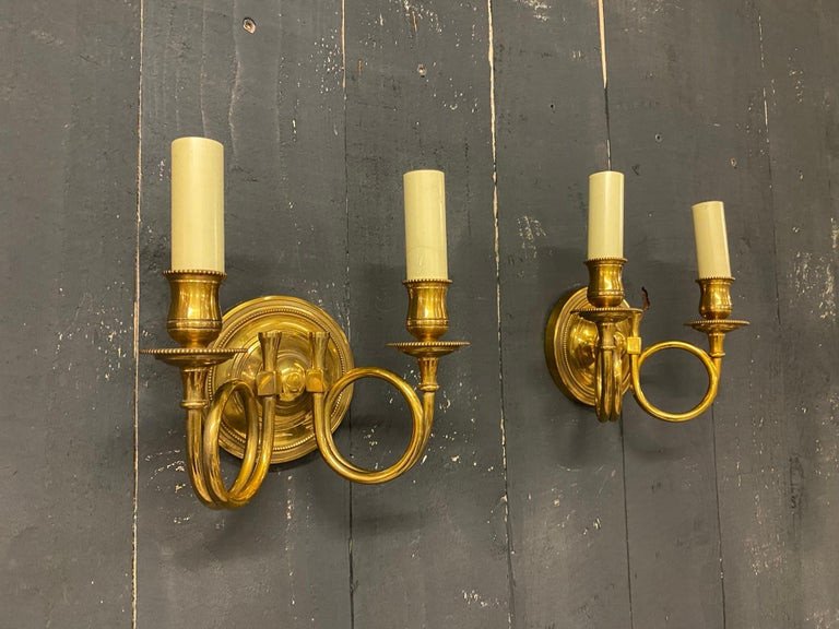 Pair Of Louis XVI Style Bronze Sconces-photo-3