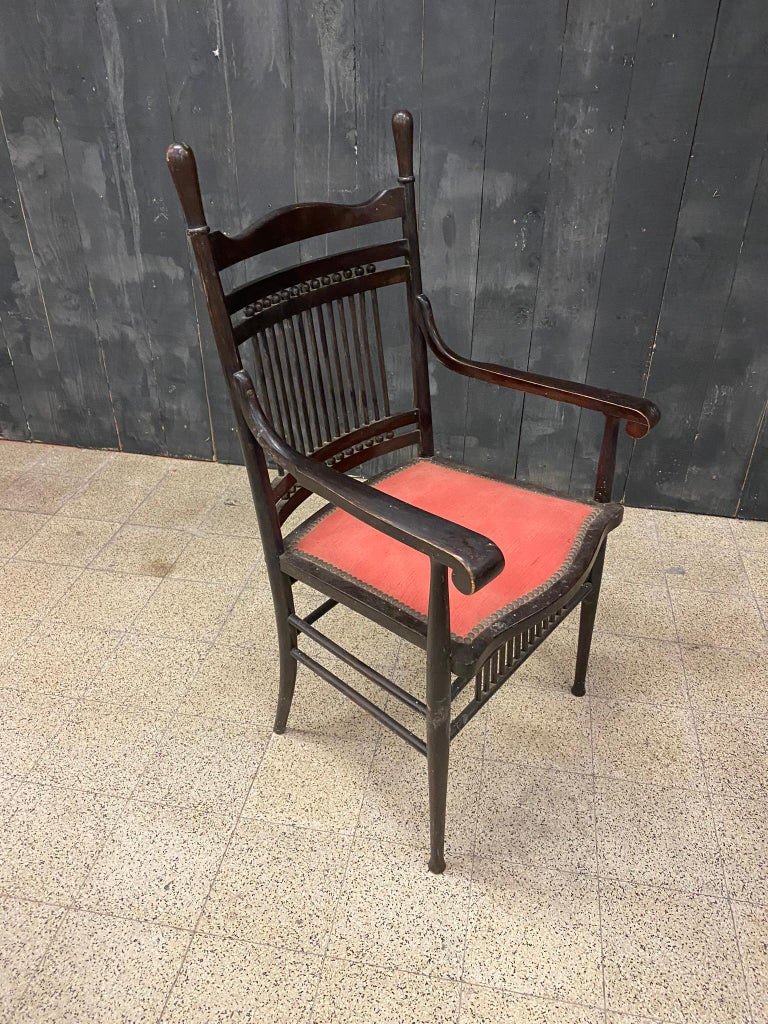 Original Oak Armchair Circa 1900-photo-3