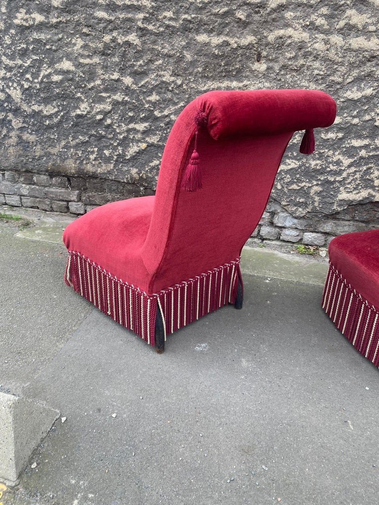 Pair Of Napoleon 3 Fireside Chairs,-photo-3