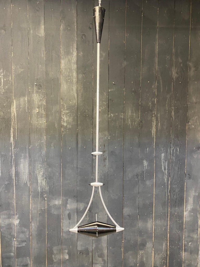 Frans Schrofer, Tres Grande Suspension En Aluminium Et Metal Laqué Circa 1980