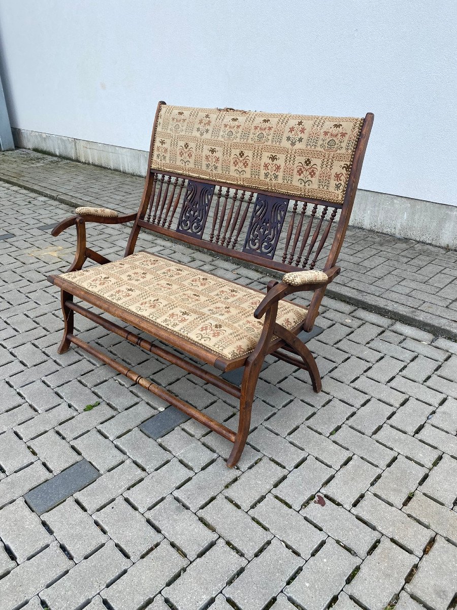 Original Art Nouveau Folding Bench, Circa 1900