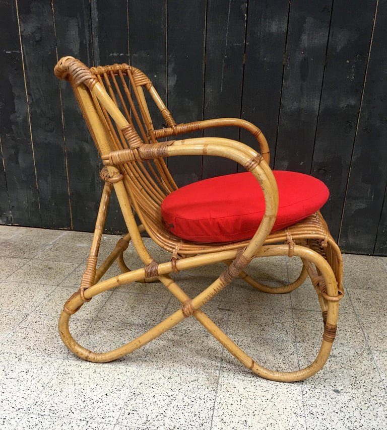 A Bamboo Armchair Circa 1950/1960-photo-1