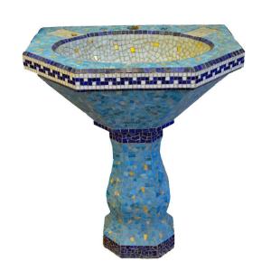 Ancient Washbasin With  Mosaic Decor Circa 1900/1930