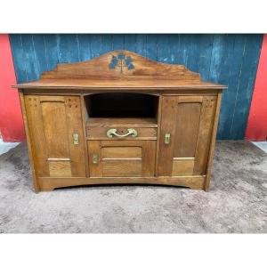 Léon Jallot (1874-1967) Art Nouveau Period Buffet In Oak