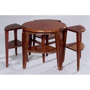 Gaston Poisson, Art Deco Mahogany Pedestal Table Circa 1930