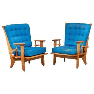 Guillerme Et Chambron, Pair Of Armchairs Edition Votre Maison Circa 1970