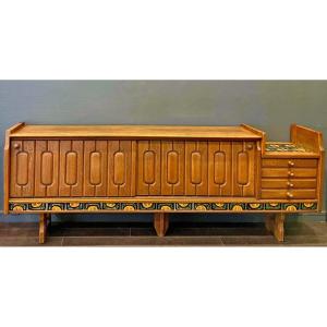 Guillerme Et Chambron, Large “simon” Sideboard Edition Votre Maison Circa 1970