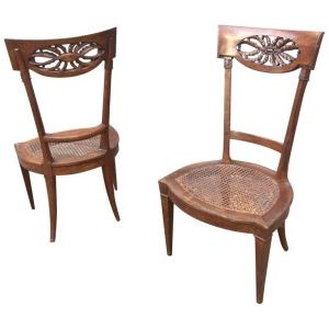 Pair Of 18th Century Cherry Wood Chairs