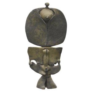 Yves Rhayé '1936-1995' Grande  Sculpture En Terre Cuite Circa 1970