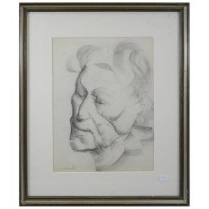 Marcel Delmotte (1901-1984) Framed Drawing, Signed