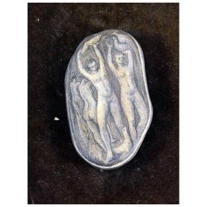 Marcel Delaris (1911-1995) Painting/engraving On Pebble Circa 1960/1970