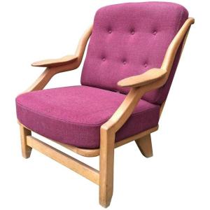 Guillerme Et Chambron ,  Fauteuil En Chêne  " Edition Votre Maison Circa 1970