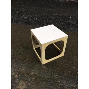 Small Lacquered Wood Side Table, Pop Design Circa 1960/1970