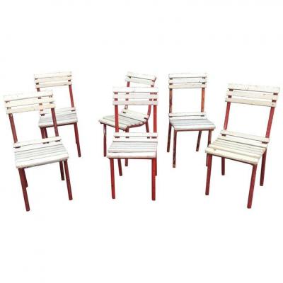 6 Art Deco Chairs (from A Living Room) Attributed To Pierre Dariel Or Robert Mallet Stevens