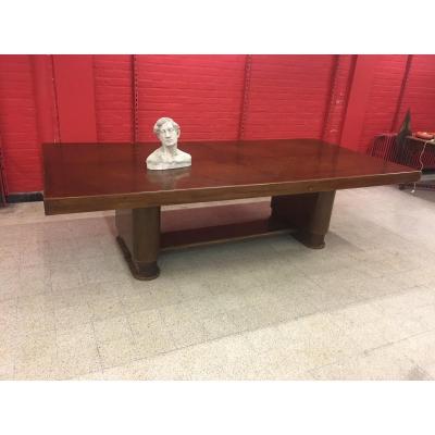 Very Large Table Art Deco Mahogany And Plating Mahogany Circa 1930